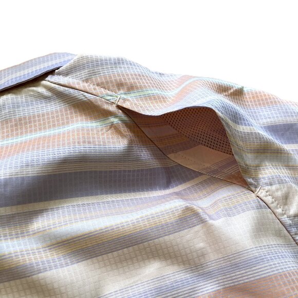Columbia Silver Ridge Short Sleeve Shirt Omni-Shade Utility Pocket Pink Stripe - Picture 8 of 8